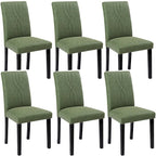 VECELO Upholstered Dining Chairs Set of 6 Modern Fabric and High Back & Solid Wood Legs, Parson Dining Chairs (Set of 6)