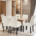 VECELO Upholstered Dining Chairs Set of 6 Modern Fabric and High Back & Solid Wood Legs, Parson Dining Chairs (Set of 6)