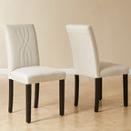 VECELO Upholstered Dining Chairs Set of 6 Modern Fabric and High Back & Solid Wood Legs, Parson Dining Chairs (Set of 6)