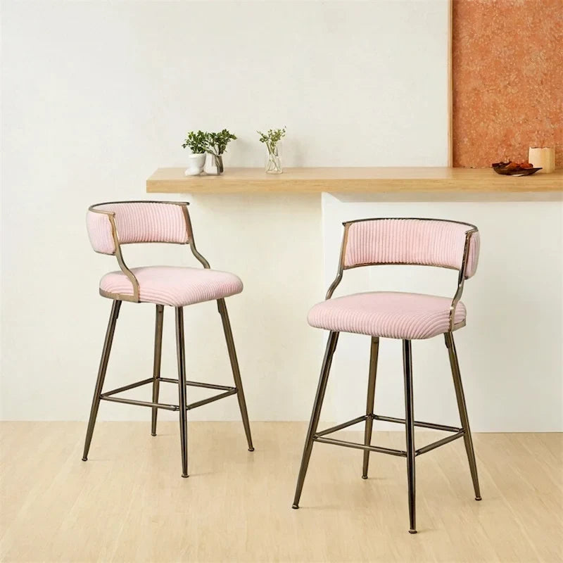 26 Counter Height Bar Stools Corduroy Kitchen Island (Set of 2)