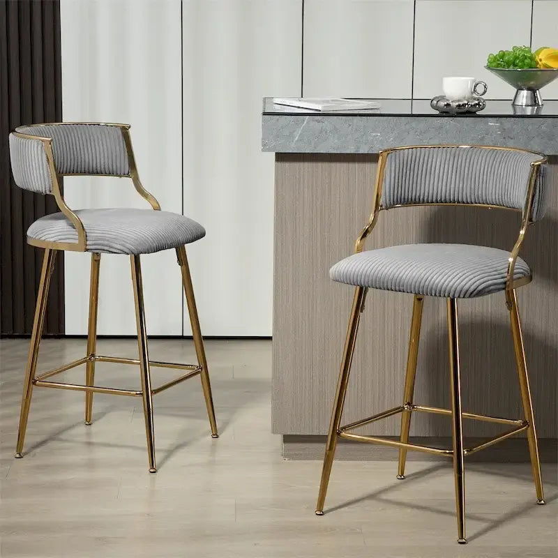 26 Counter Height Bar Stools Corduroy Kitchen Island (Set of 2)