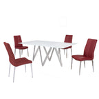 Somette Alyssa Starphire White 5-Piece Dining Set