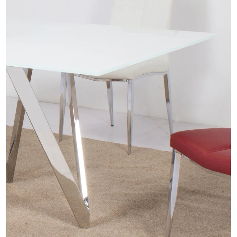 Somette Alyssa Starphire White 5-Piece Dining Set