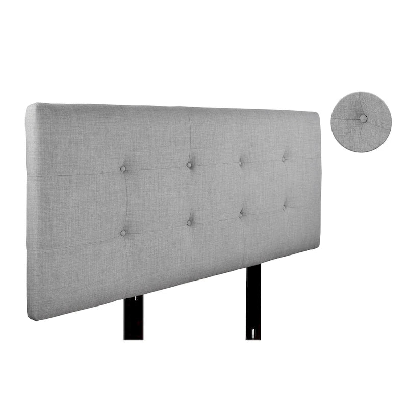 MJL Furniture Ali Button Tufted Dark Grey Upholstered Headboard