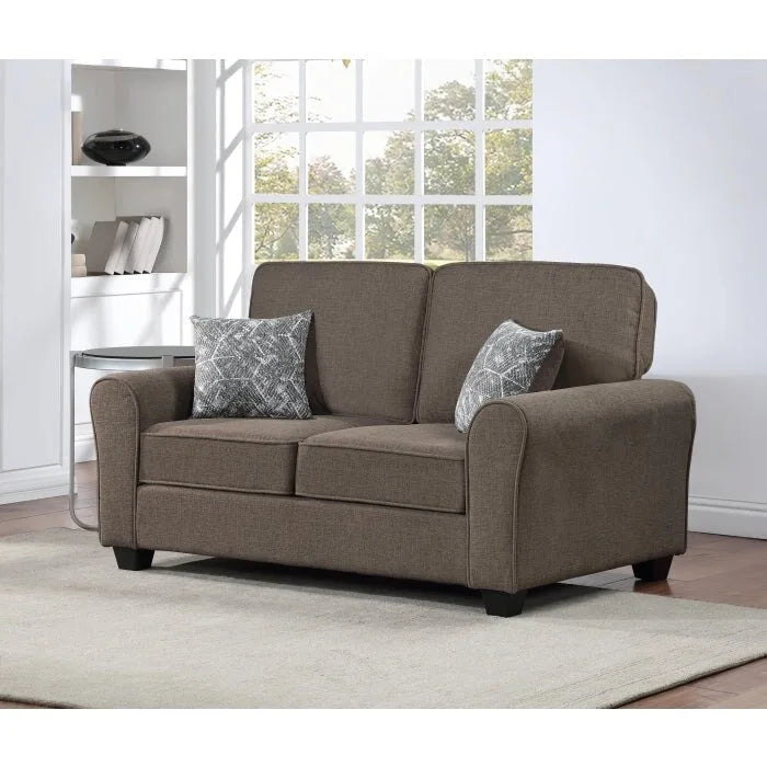 2Pc Chenille Upholstered Sofa Set w/ Pillows Living Room Couch Loveseat